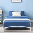 thumbnail image 3 of 6 Inch Metal Platform Twin Bed Frame with Steel Slats Support, Low Profile Bed Frame Support Mattress Foundation, No Box Spring Needed, Easy Assembly, White, 3 of 7