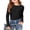 Black, variant on Girls Long Sleeve Shirts size 6 Crewneck Stretchy Slim Fit Tops Ribbed Knit Casual Tee Shirt 3-14 Years