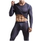 thumbnail image 2 of Traje de ropa interior transpirable para mantener el calor de malla de seda de hielo de cuello redondo informal sólido para hombre Pompotops  qyievc6717, 2 of 9