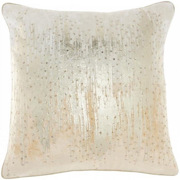 18 x 18 in. Cream Sequined Ombre Throw Pillow