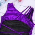 thumbnail image 5 of Fldy Big Girls Sleeveless Open Back with Straps Glittery Ballet Dance Gymnastics Leotard Jumpsuit Purple M, 5 of 7