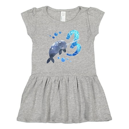 

Inktastic Cute Narwhal 3rd Birthday Gift Toddler Girl Dress