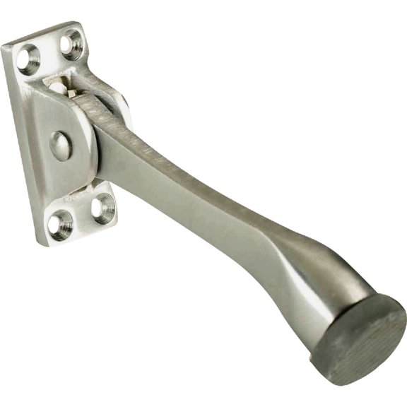 Tell Commercial Door Holder 4" Brushed Chrome Brass