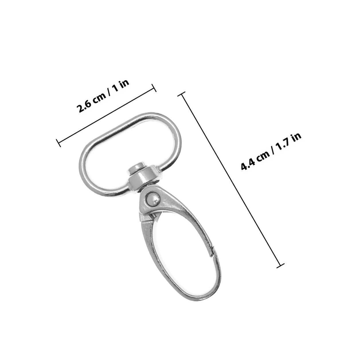 RENACLIPY 30Pcs Plated Silver Swivel Snap Hooks with D Rings for Key Chains and Bags
