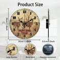 thumbnail image 2 of 12inch Deer Wall Clock Round Hunting Time Wooden Wall Clock Silent Non Ticking Clock Battery Operated Vintage Farmhouse Clock for for Living Room Kitchen Bedroom Office, 2 of 9