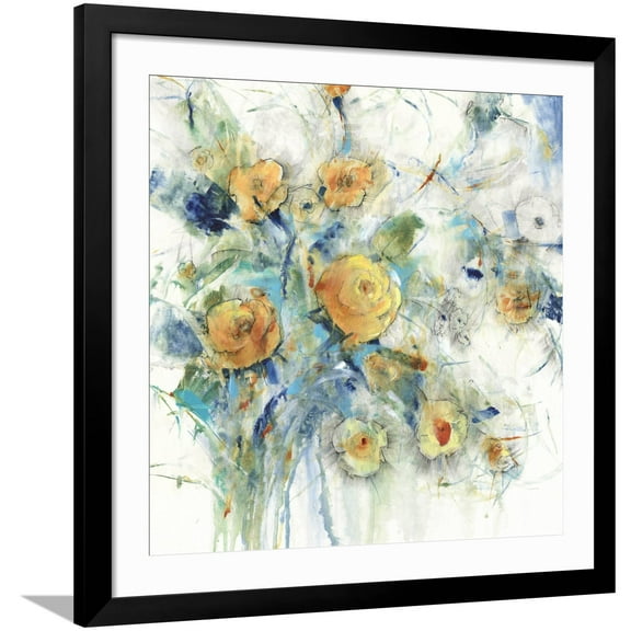 Art.com Flower Study I Art Print by Tim OToole, Black Frame Wall Art, 38" x 38"