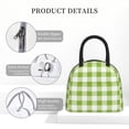 thumbnail image 4 of Salouo White Green Plaid for Insulated Lunch Bag for Women/Men - Leakproof Cooler Tote Bag Organizer - Reusable Lunch Box for Office Picnic Hiking Beach-One Size, 4 of 6