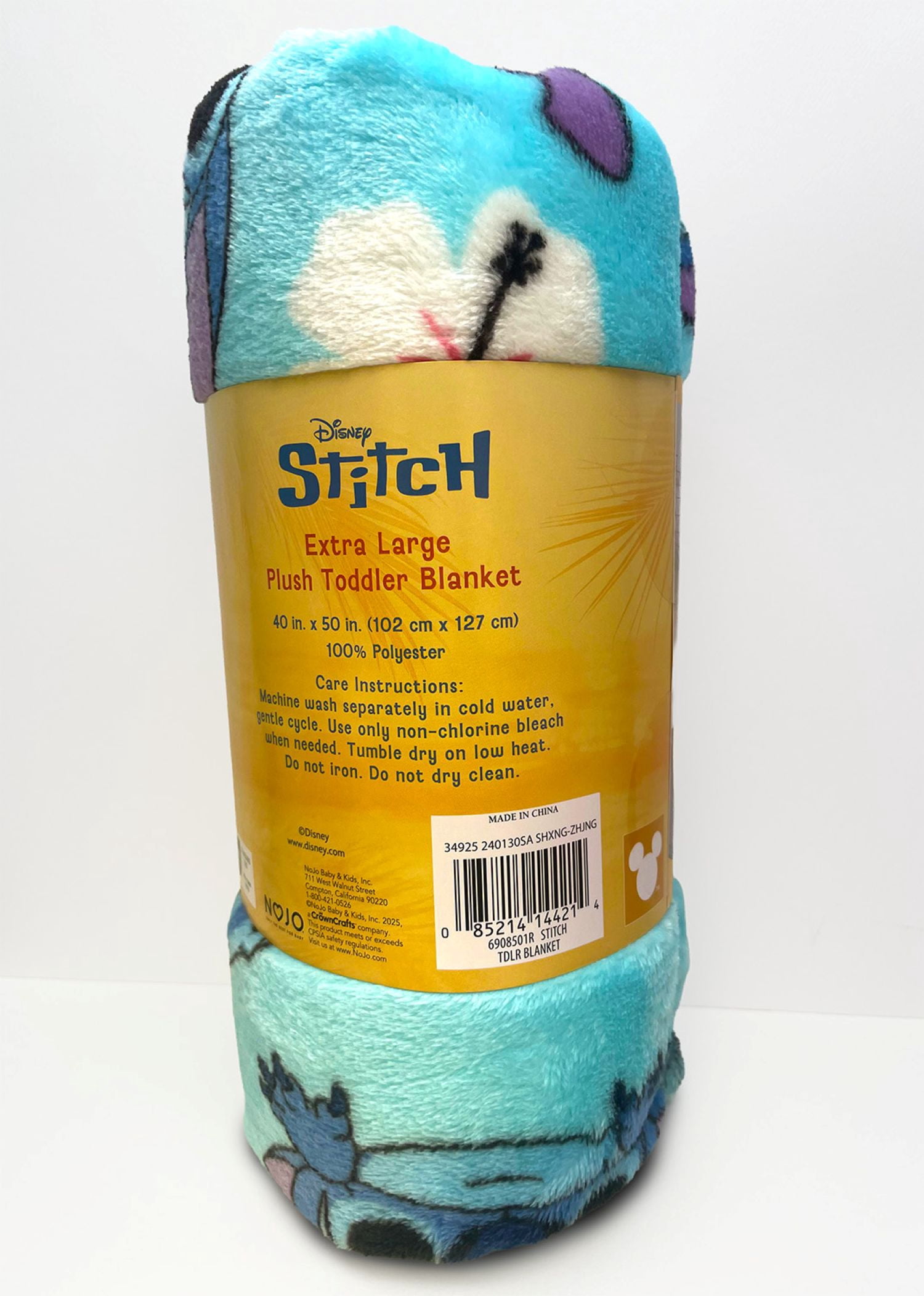 Disney Stitch Plush Toddler Blanket, Turquoise, Unisex, 40" x 50"