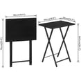 Folding TV Tray Table Set of 2, Black Metal Frame with Engineered Wood ...