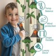 thumbnail image 3 of Blackout Kids Curtains,Beige Cartoon Dinosaurs Volcanoes Cacti Pattern Childrens Insulated Curtains Set Of 2,Bedroom Essentials,Toddler Room Decor 42"x54", 3 of 5