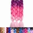 thumbnail image 3 of SEGO 3PCS/Lot Ombre Jumbo Braiding Hair Extensions Colored Hair Weave Synthetic Crochet Twist Box Braid Hair Black/Pink/Blue/Purple Fake Hair Extension for Women, 3 of 8