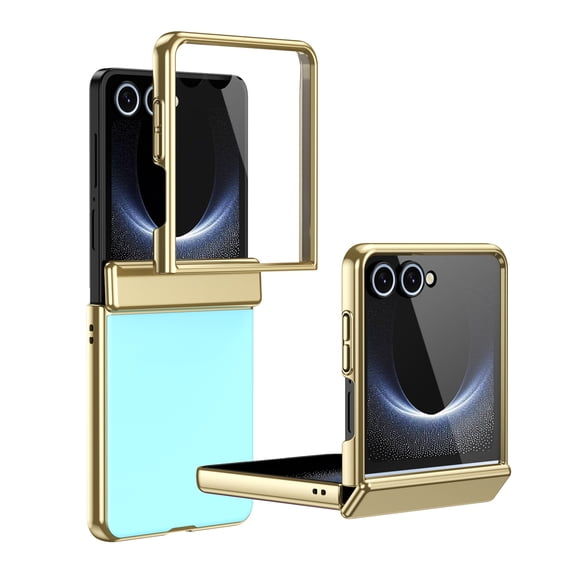 Corliven for Samsung Galaxy Z Flip 8 Case, Built-in Tempered Glass Screen Protector, Full Hinge Protection, Hard PC Shockproof Slim Cover, Iceblue