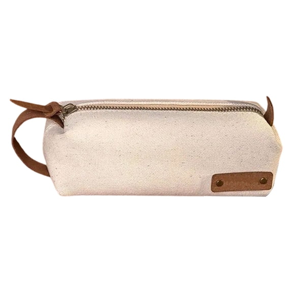 Cozival Large Capacity Canvas Pencil Pouch with Multiple Pockets, Aesthetic Stationery Organizer for Classroom, Office, and Travel, Zippered Pen Case