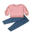 thumbnail image 1 of PENGXIANG Baby Girls Ruffled Long Sleeve Tops Pants Autumn Winter Outfit, 1 of 5