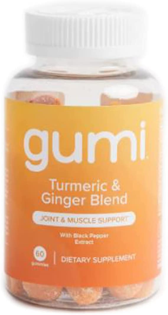 Gumi Turmeric & Ginger Gummy Supplement! 60 Gummies Peach Flavor