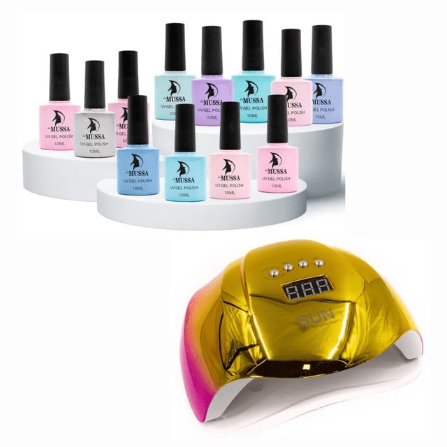 LÁMPARA UV/LED 54W TORNASOL CON 12 ESMALTES DE GEL UV ''SIRENA''