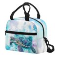 thumbnail image 3 of HUIACONG Stylish Insulated Lunch Tote for Office School, Aluminum Film Durable Lunch Bag, Watercolor Sea Turtle, 3 of 10