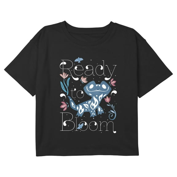 Girl's Frozen 2 Bruni Ready to Bloom Graphic Cropped T-Shirt Black X Large
