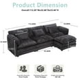 thumbnail image 2 of Villeston 112" Cloud Modular Sectional Sofa for Living Room, L-Shaped Cloud Sofa Couch with Chenille Fabric, 3 Seat Oversized Couch with Movable Ottoman,Black, 2 of 8