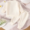 thumbnail image 4 of YMNXA Toddler Girls Outfits Long Sleeve Round Neck Floral Design Top And Pants Comfortable Fashion Sets For Casual Daily Wear,Beige,18-24 Months, 4 of 6