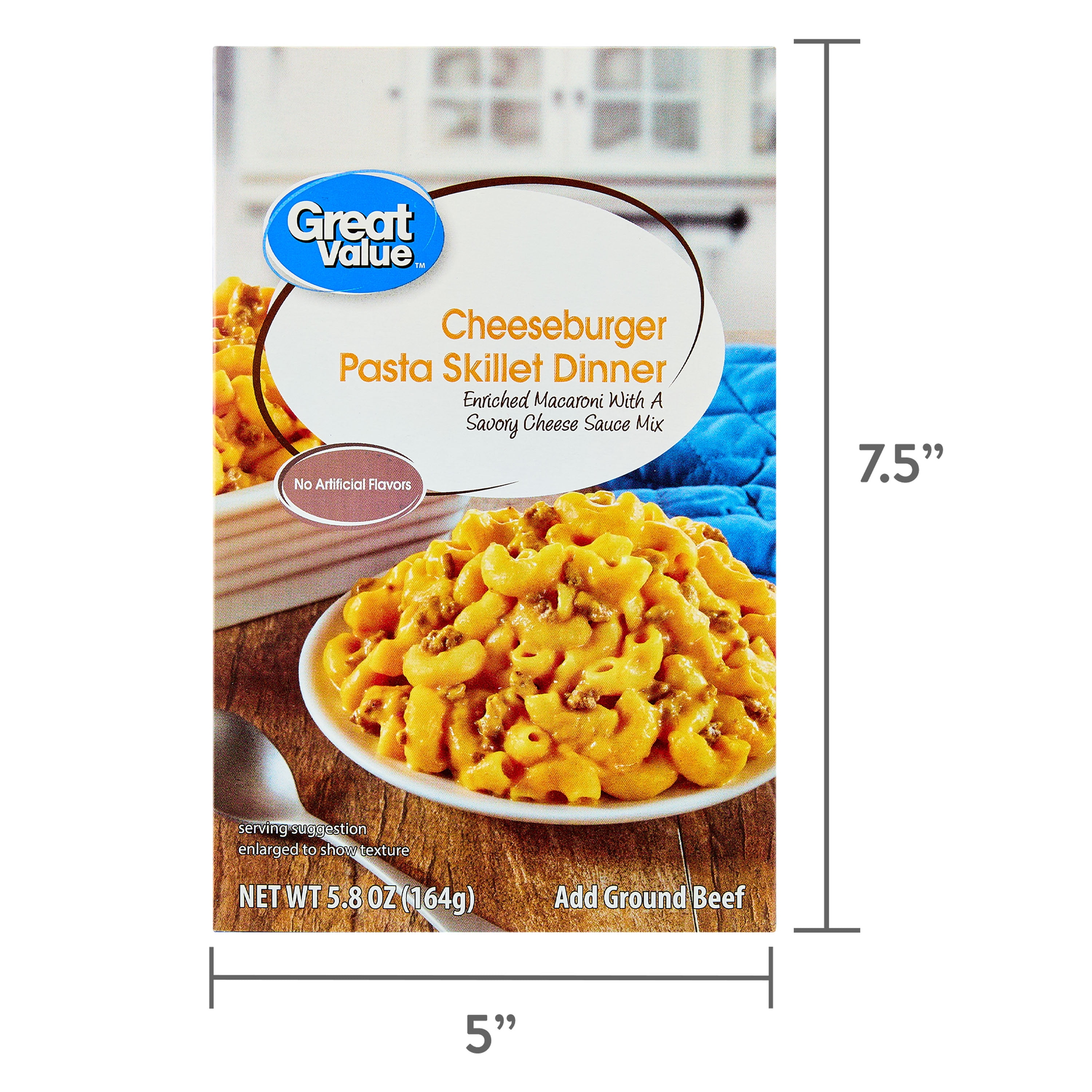 (4 pack) Great Value Cheeseburger Pasta Skillet Dinner, 5.8 oz (Shelf Stable)
