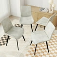 thumbnail image 2 of Set of 4 Modern White Faux Leather Chairs with Sturdy Metal Legs Comfort Style for Dining Room, 2 of 9