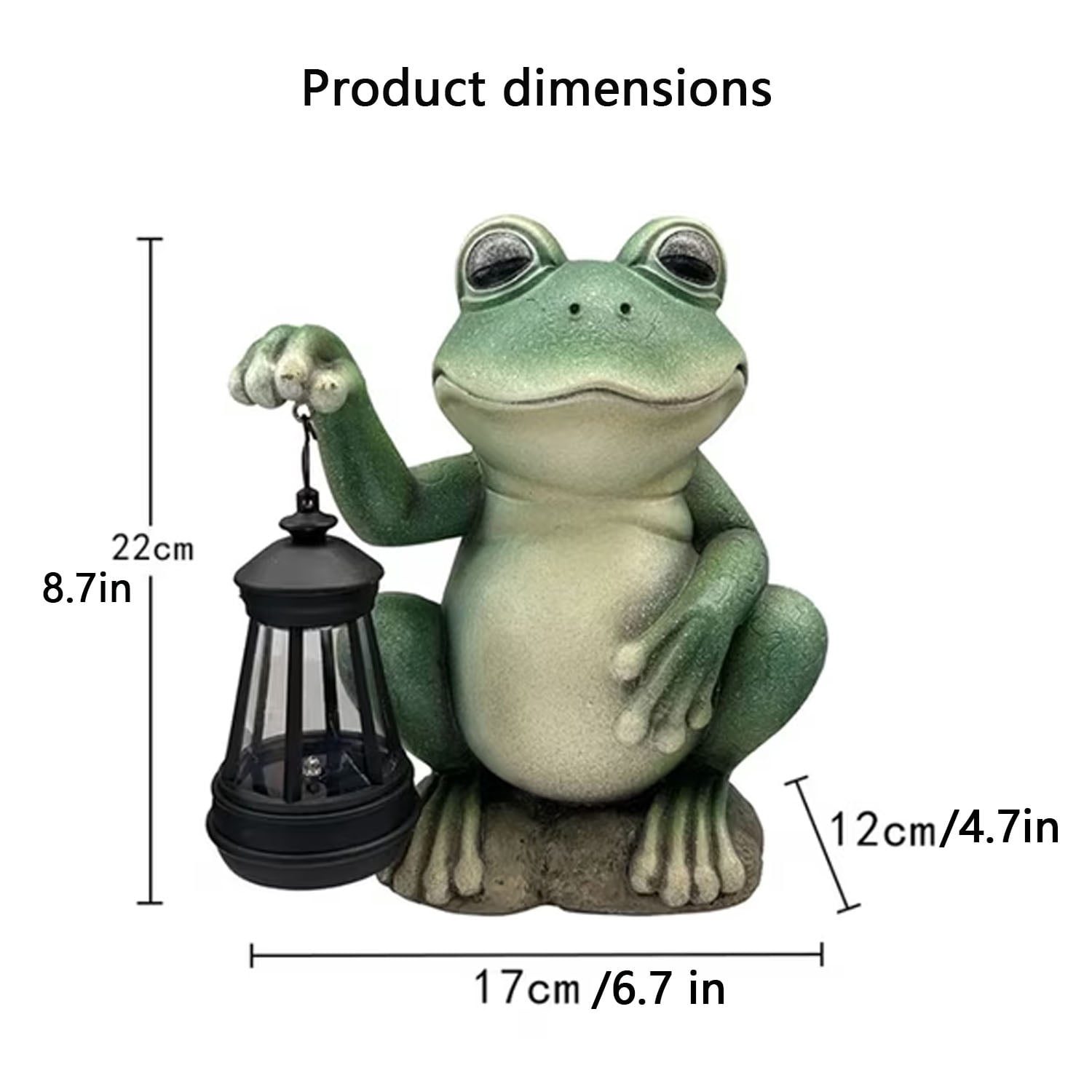 XiNCC Solar Garden Statue Outdoor Decor Frog Garden Ornament—Patio, Balcony, Backyard, Lawn Decor Frog Figurine with LED Lights—Unique Birthday or Housewarming Gift for Women, Moms, Dads
