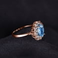 thumbnail image 6 of Jewelrypalace Princess Diana Kate Middleton Gemstone Birthstone Blue Topaz Halo Statement Engagement Rings for Women, 14K Rose Gold Plated 925 Sterling Silver Size 8, 6 of 7