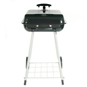 Expert Grill 17.5" Square Steel Charcoal Grill with Wheels, Black