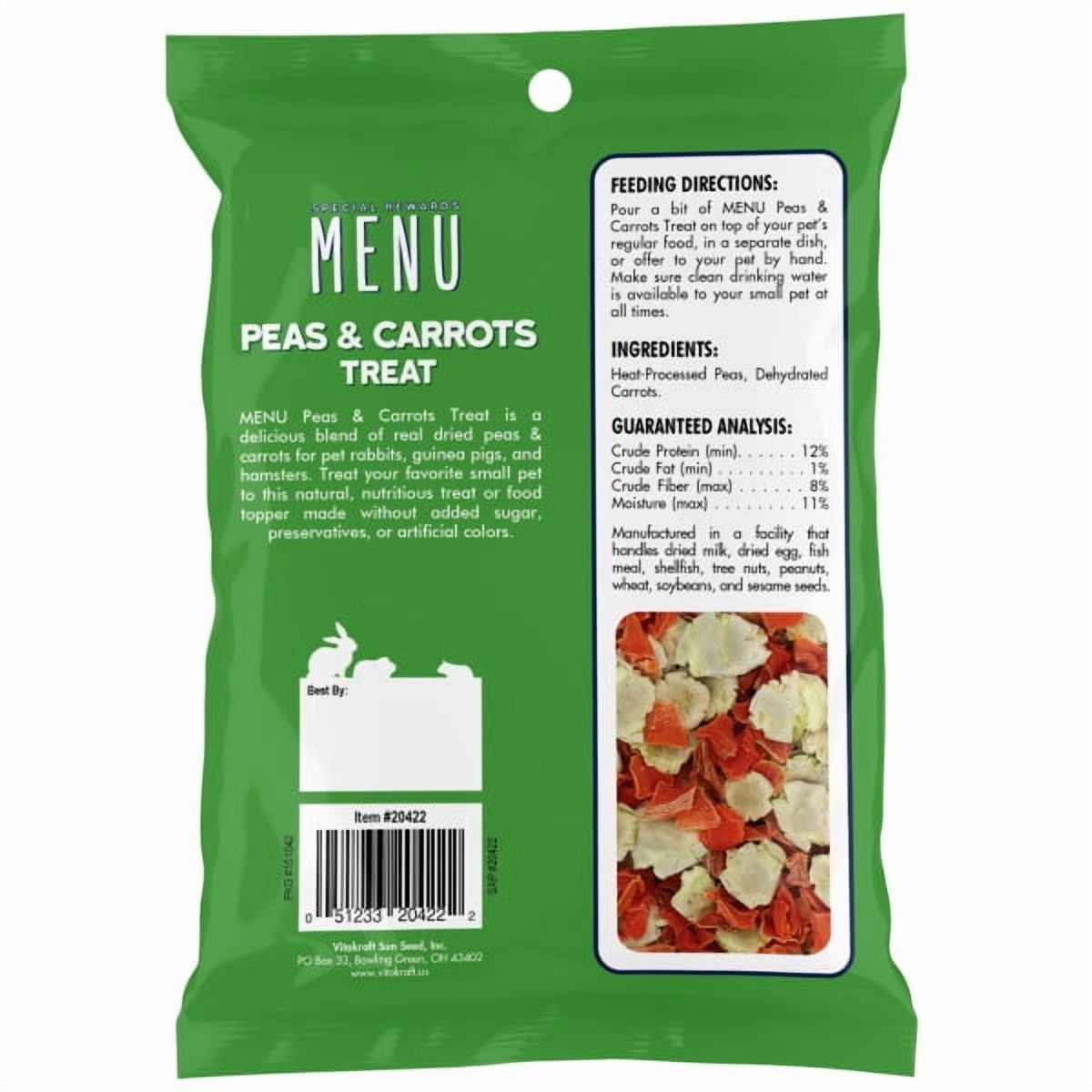 (3 pack) MENU Peas & Carrots Treat for Pet Rabbits, Guinea Pigs, and Hamsters, 3 ounce