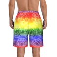 thumbnail image 3 of KLL Colorful Tie Dye Men's Casual Summer Beach Shorts Hawaiian Shorts with Pockets-Large, 3 of 5