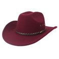 thumbnail image 5 of Shapeable Wide Brim Felt Cowboy Hat Cattleman Western Hat for Cowboys Cowgirls Classic Rodeo Country Concert Daily, 5 of 5