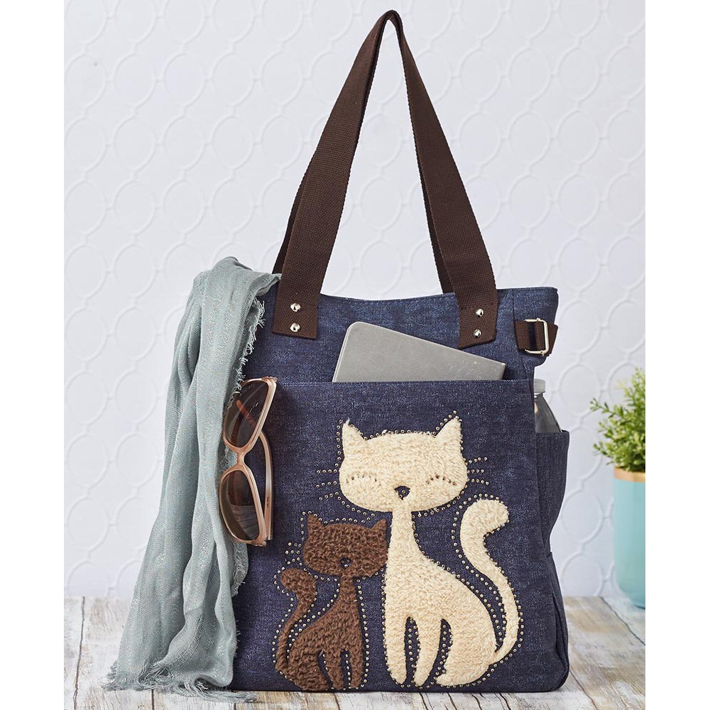 Lovely Cats Canvas Tote BagsDenim