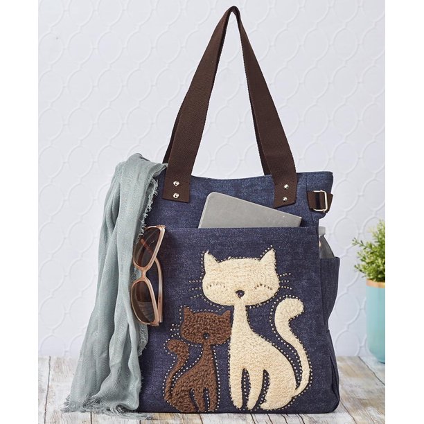 Lovely Cats Canvas Tote BagsDenim
