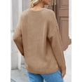 thumbnail image 5 of Women's Chunky Knit Sweater - Oversized Ribbed Crewneck Long Sleeve Top Fall Winter Casual Fashion, 5 of 7
