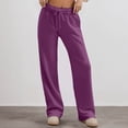 thumbnail image 2 of Womens Joggers Women's High Waist Casual Drawstring Pants Basic Solid Color Trousers for Daily Wear Comfortable Pants for Spring Fall Winter Season Size L, 2 of 5