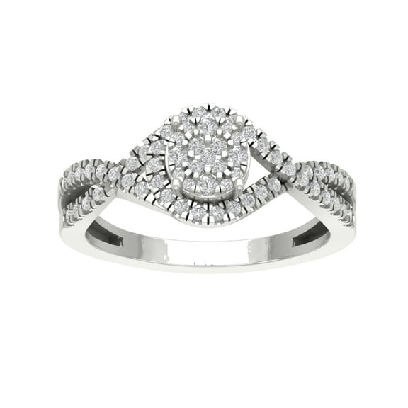 Araiya Sterling Silver Diamond Cluster Band Ring (3/8 cttw, I-J Color, I2-I3 Clarity), Size 7