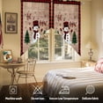 thumbnail image 6 of Swag Curtains Valances for Windows, Red Black Plaid Christmas Short Kitchen Window Curtains Over Sink, Snowflake Snowman Cafe Curtain Panel Set Of 2,Rod Pocket, 45 Inches Length Vintage Wood Texture, 6 of 8