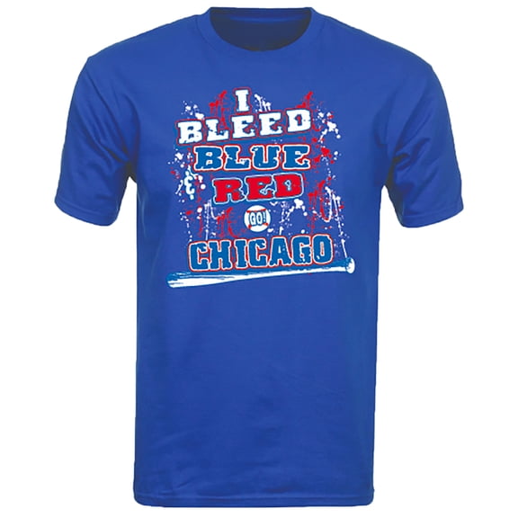 Chicago Baseball "I Bleed Blue and Red - GO Chicago!" T-Shirt