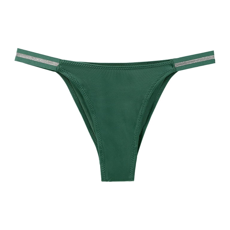 Lopecy-Sta Women Fashion Sexy Soild Mid Waist G-String Panties Briefs  Underwear Bikini Sales Clearance Womens Underwear Birthday Present Green
