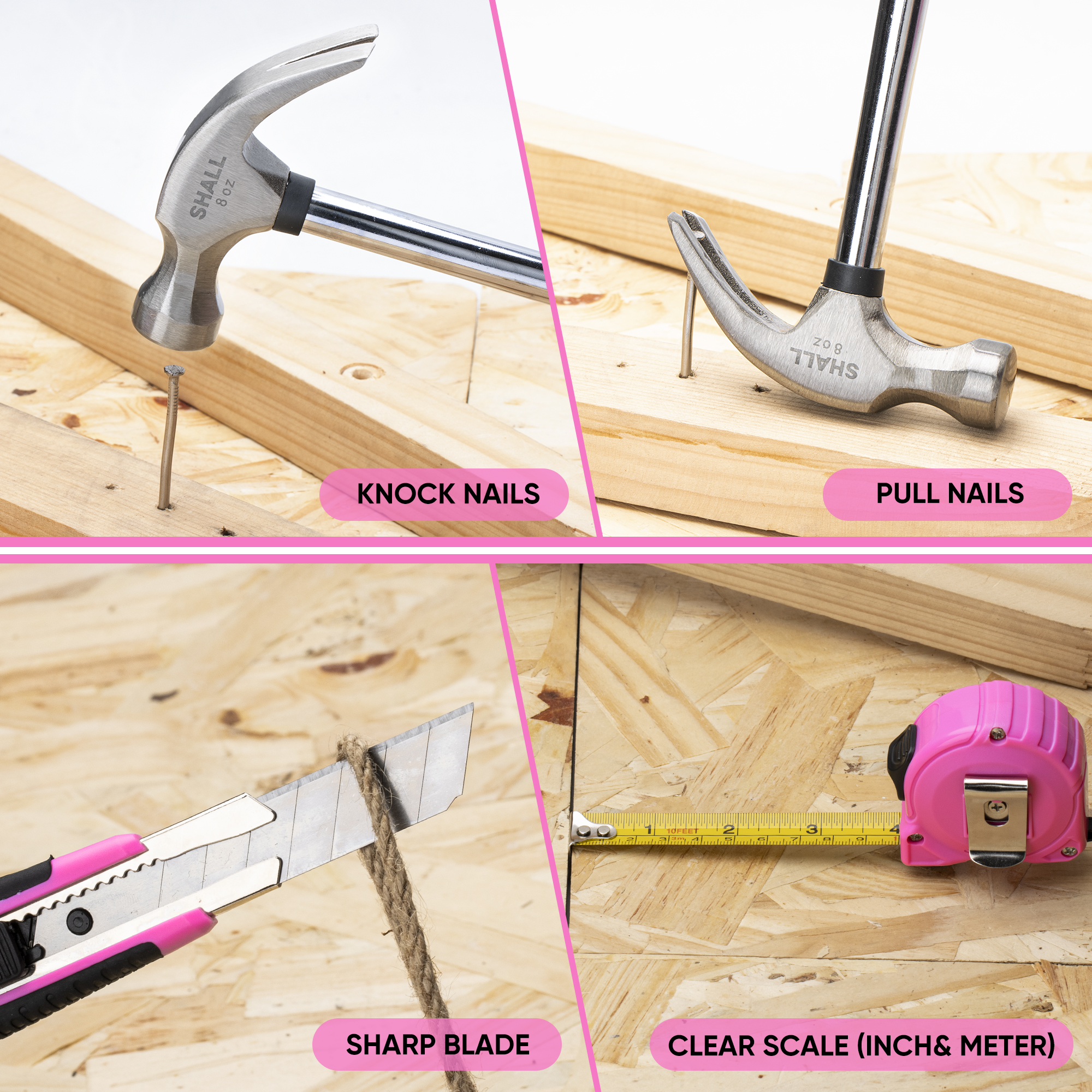 SHALL 166-Piece Pink Tool Set for Women with Tool Bag photo 4