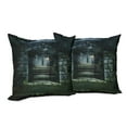 thumbnail image 6 of Ambesonne Gothic Throw Pillow Cover 2 Pack, Dark Haunted Castle, 20", Green Grey, 6 of 6