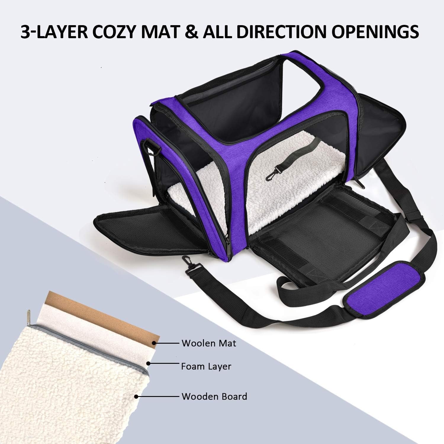 Cat, Dog Carrier for Small Medium Cats Puppies up to 15 Lbs, TSA Airline Approved Carrier Soft Sided, Collapsible Travel Puppy Carrier