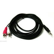 CableVantage # 4.5FT 3.5mm Plug Jack to 2 RCA Male Stereo Audio Cable US 4.5 Ft