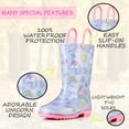 thumbnail image 4 of Puddle Play Waterproof Purple Unicorn PVC Rain Boots Easy-On Handles - Size 11 Little Kid, 4 of 6