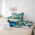 thumbnail image 5 of Manfei Kawaii Cartoon Robot Bedding Comforter Set 7pcs,Colorful Geometric Buffalo Queen Bedding Sets,Intelligent Machine Queen Sheet Sets For Boys Kids,Lightweight Room Decorative Reversible, 5 of 7