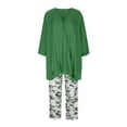 thumbnail image 4 of JINMGG Two Piece Outfits Women, 2026 Fashion Fall Women's Print V-neck Long Sleeve Pullover Shirt Tops + Pants Trousers Set Green XL, 4 of 8