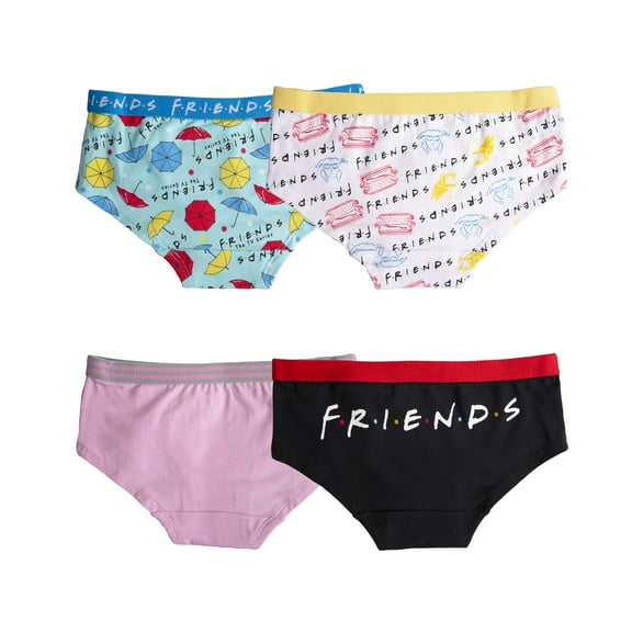 Friends Girls Stretch Hipster Briefs Underwear, 4-Pack Sizes 6-10