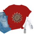 thumbnail image 4 of HEILAU American Flag Graphic T Shirts for Women 4th of July Vintage Floral T Shirt Boho Wildflower Loose Tees Short Sleeve Casual Tops Patriotic Tops, 4 of 4