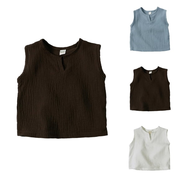Boys Girls Tank Tops Summer Sleeveless Lightweight Breathable V Neck Cotton Undershirts Kids Basic Workout Top